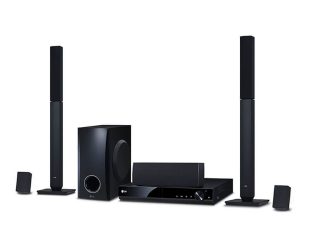 LG 5.1Ch 1000-watt DVD Home Theatre System with 2 Tall-Boy Speakers, Bass Blast Subwoofer, 1080p Up-scaling – LHD647 Home Theatre Systems Home Theatre