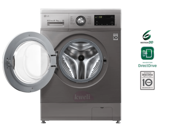 LG 8/5kg Front Load Washer/Dryer F4J3TMG5P; 6-motion Direct Drive, 1200rpm, Baby Care, Quick Wash Dryers front load washing machine 4
