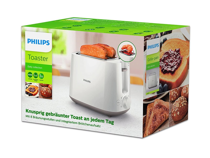 Philips Rolls & Bread Toaster HD2581; 8 settings, Adjustable browning, 830 watts Bread Toasters 2
