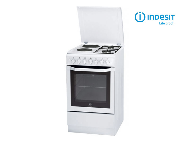 Indesit Combination Cooker (2 Gas +2 Elec.), Electric Oven + Grill I5NSH2AE(W) Combo Cookers 2