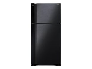 Hitachi 600-liter Double Door Refrigerator with Inverter Compressor, Brilliant Black – RV750PUN7KBBK; Frost Free Top Mount Freezer, Dual Fan Cooling Double Door Fridges