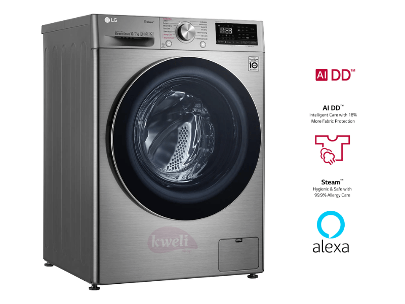 LG 10.5/7kg Front Load Washer/Dryer F4V5RGP2T; AI Direct Drive,1400 rpm, Steam, Allergy Care, Wireless Control Washer Dryer Combos front load washing machine 2