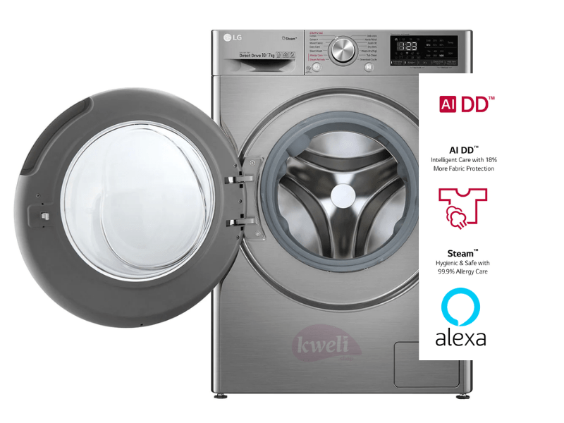LG 10.5/7kg Front Load Washer/Dryer F4V5RGP2T; AI Direct Drive,1400 rpm, Steam, Allergy Care, Wireless Control Washer Dryer Combos front load washing machine 3