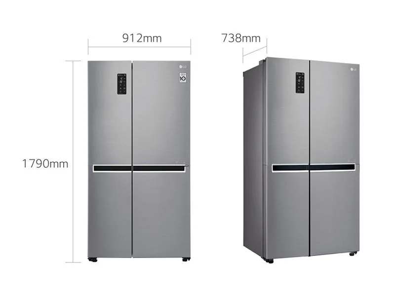 LG 687 Litre Side by Side Refrigerator GC B247SLUV dimensions -