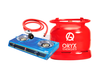 IQRA 2 Burner Gas Stove with Oryx 6kg Gas Full Set, Automatic Ignition LPG Cooking Gas