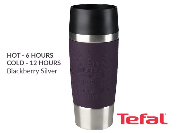 TEFAL Thermal Travel Mug 0.36 L, Blackberry Silver – K3085114 Drinkware 5