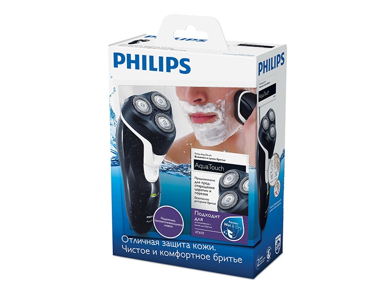 Philips 3 Headed -Electric Face Shaver Wet & Dry, Recharegable – AT610 Shavers Shaver 2