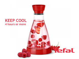 TEFAL Flow Friend Cooling Jug, Red – 1 liter – K3058112 Drinkware