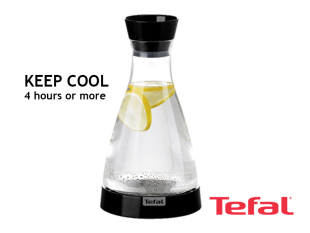 TEFAL Flow Friend Cooling Jug, 1 liter (Black) – K3057112 Drinkware
