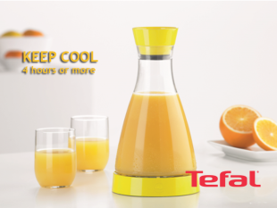 TEFAL Flow Friend Cooling Jug, Yellow – 1 liter – K3056112 Drinkware