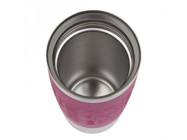 TEFAL Thermal Travel Mug 0.36 liter, Raspberry Silver – K3087114 Drinkware 5