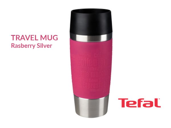 TEFAL Thermal Travel Mug 0.36 liter, Raspberry Silver - K3087114