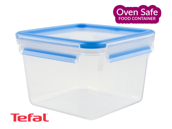 Tefal Oven-safe MasterSeal Plastic Food Storage Container, Square, Blue 1.75l – K3021712_ Ovensafe Food Containers Oven Dishes 4