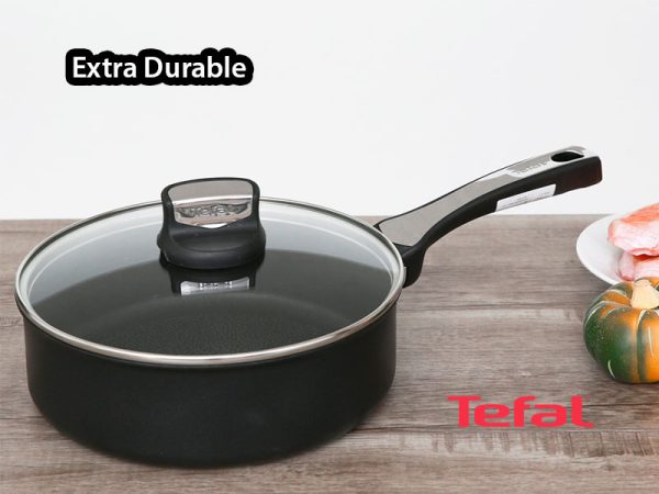 Tefal Extra Durable Non-stick Saucepan with Glass Lid 24cm, C6203272; Gas, Electric and Induction Saucepan
