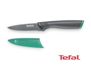 Tefal Fresh Kitchen Paring Knife + Case, 9cm, Stainless Steel 12cm – K1220614 Knives Kitchen Knives