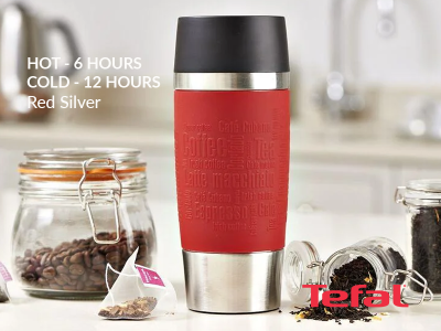TEFAL Thermal Travel Mug 0.36 L, Red Silver – K3084114 Drinkware 5