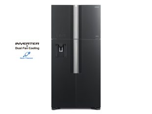 Hitachi 600L 4-Door Refrigerator + Water Dispenser, Inverter Control, Frost-free, Glass Grey – RW800PUN7GGR Side by Side Refrigerator 4-door refrigerators 2