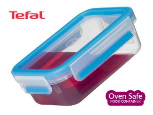 Tefal 2.3l Ovensafe Plastic Food Storage Container, Rectangular-Blue K3021512 Ovensafe Food Containers Oven Dishes