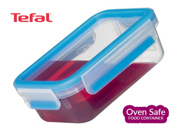 Tefal 2.3l Ovensafe Plastic Food Storage Container, Rectangular-Blue K3021512