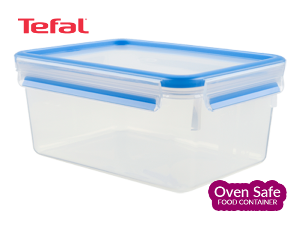 Tefal 2.3l Ovensafe Plastic Food Storage Container, Rectangular-Blue K3021512
