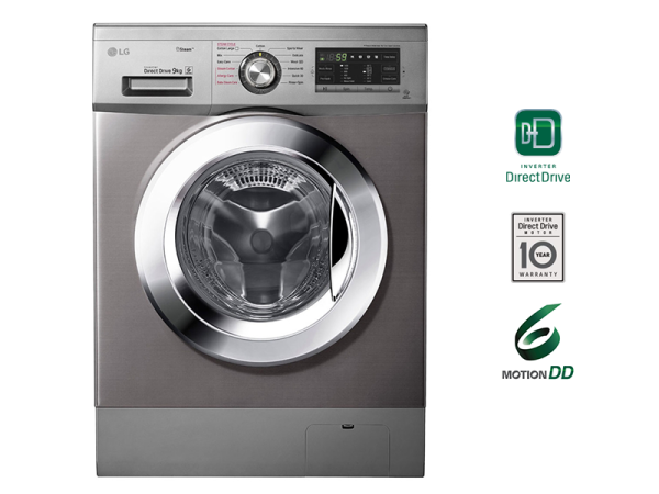 LG 9kg Steam Washing Machine Chrome Knob & Dryer Capacity 5kg - FH4G6VDGG6