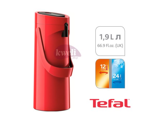 Tefal Ponza Pump, Vacuum Jug, 1.9-liter, Red - K3140314