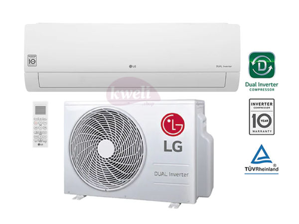 LG 18000 BTU Wall Split Air Conditioner, R410a - S4-Q18 KL3QA DUALCOOL Inverter Air Conditioner, 2.0HP, 70% Energy Saving, 40% Faster Cooling