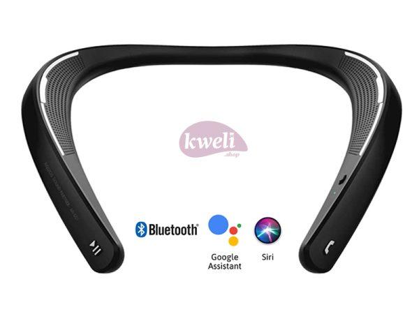 SHARP AN-SS1BK Aquos Sound Partner Wireless Neckband Headphones, Wearable Speakers with 14hr Playback, Call Answering, Voice Assistant Bluetooth Speakers 3