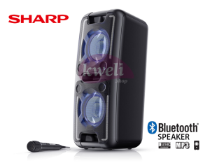 Sharp Bluetooth Party Speaker System PS-920; Boombox Speaker Bluetooth, Mic, Chargeable Battery, USB Bluetooth Speakers