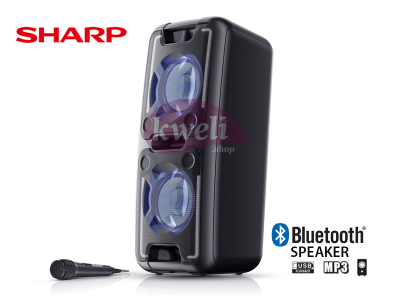 Sharp Bluetooth Party Speaker System PS-920; Boombox Speaker Bluetooth, Mic, Chargeable Battery, USB Bluetooth Speakers 4