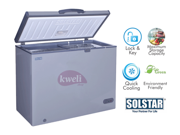 Solstar 350 liter Chest Freezer CF350-SGLBSS, Sliding Glass Door, Lock and Key