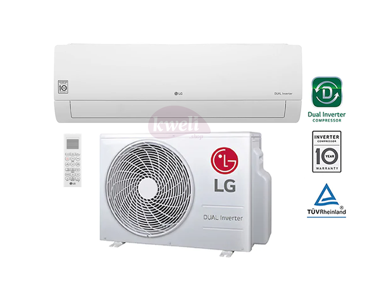 LG 12000 BTU Wall Split Air Conditioner, R410a – S4-Q12JA3QB; DUAL Inverter Air Conditioner, 1.5HP, 70% Energy Saving, 40% Faster Cooling Wall Split ACs Wall Split AC 2