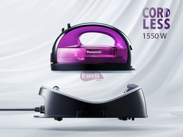 Panasonic Cordless Steam Iron with Ceramic Soleplate, 1550 watts Black Purple Color – NI-WL41VTH Cordless Irons Flat Irons 4
