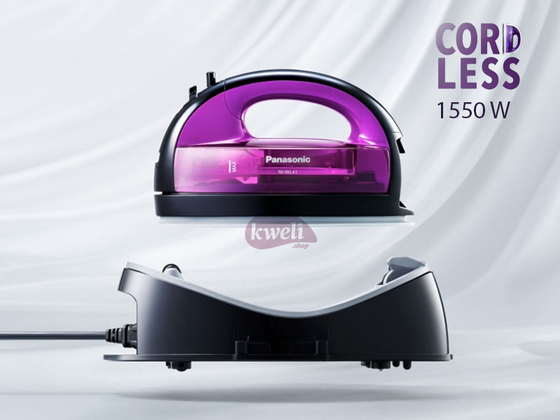 Panasonic Cordless Steam Iron with Ceramic Soleplate, 1550 watts Black Purple Color – NI-WL41VTH Cordless Irons Flat Irons 3