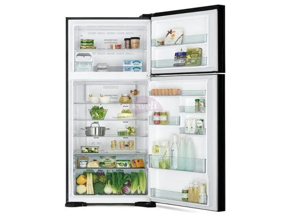 Hitachi 660-liter Refrigerator RV800PUN7KBSL (Brilliant Silver) - Frost-free Top Mount Freezer,  Inverter Control Dual Fan Cooling, Touch Screen Control