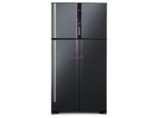 Hitachi 850-liter Refrigerator RV990PUN1KBBK – Double Door, Top Mount Frost Free Freezer, Dual Fan Cooling, Inverter Control, Touch Display – Brilliant Black Double Door Fridges