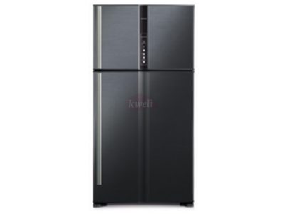 Hitachi 850-liter Refrigerator RV990PUN1KBBK – Double Door, Top Mount Frost Free Freezer, Dual Fan Cooling, Inverter Control, Touch Display – Brilliant Black Double Door Fridges 5