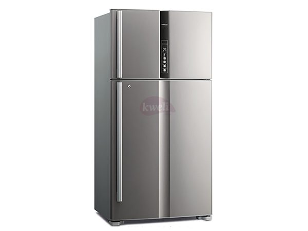 Hitachi 850-liter Refrigerator RV990PUN1KBSL - Double Door, Top Mount Frost Free Freezer, Dual Fan Cooling, Inverter Control, Touch Display - Brilliant Silver