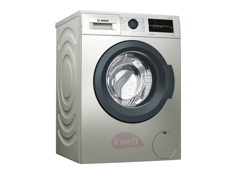 BOSCH 8kg Front Load Washing Machine WAJ2018SKE Serie | 2 Washing Machine, EcoSilence Drive™, VarioDrum,  ActiveWater Plus, ActiveVibration Design 1000rpm, Silver inox Front Load Washers