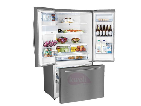 Hisense 697-liter French Door Refrigerator with Dispenser RF697N4ZS1 – Multi Door Refrigerator, Frost-free, Stainless Steel Finish Side by Side Refrigerator 4