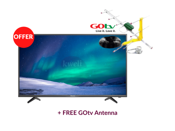 Hisense 24 Inch TV plus FREE GOtv Antenna – LED HD Digital TV with Free-to-air Receiver  –  24A5000H Digital TVS 3