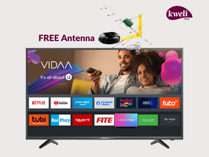 Hisense 32 inch Smart TV 32A6000FS Vidaa Smart TV – HD, Remote Now, Chromecast (Any View Cast), Built-in WiFi Receiver, HDMI, USB, Free-to-air Receiver (Frameless) HD TVs
