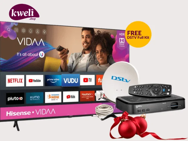 Hisense 55 inch 4K UHD Smart TV 55A7HS Plus DStv Full Kit – VIDAA-U Smart TV, Bluetooth, Any View Cast – (Frameless 4K UHD TVs Hisense 55 inch 4K UHD Smart TV 55A7HS Plus DStv Full Kit – VIDAA-U Smart TV, Bluetooth, Any View Cast – (Frameless 4K UHD TVs