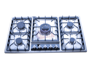 IQRA Built-in Gas Hob IQ-KH5207 – 90cm, 5 Gas Burners, Auto Ignition Cast Iron Pan Support Built-in Hobs