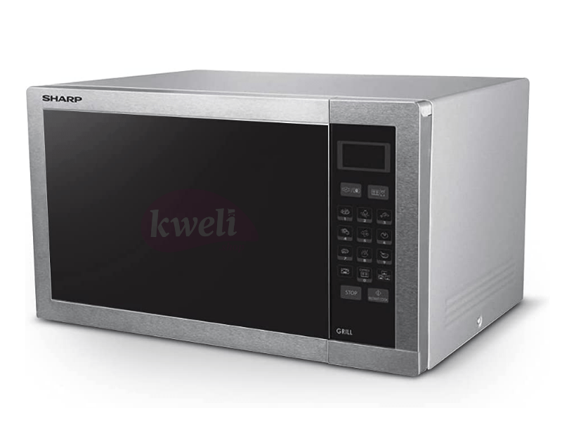 Sharp 34 Liter Microwave Oven with Grill R-77AT-ST – 1100 Watts Stainless Steel Combination Microwave Oven Small Appliances Microwave Ovens 2