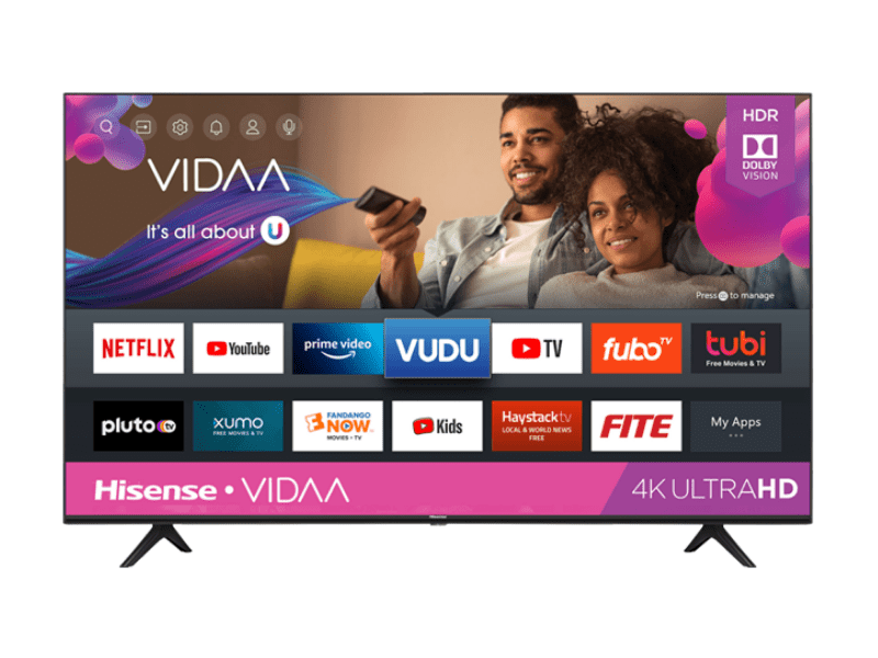 Hisense 55 inch 4K UHD Smart TV 55A7120FS – VIDAA-U Smart TV, Bluetooth, Any View Cast – (Frameless) 4K UHD Smart TV