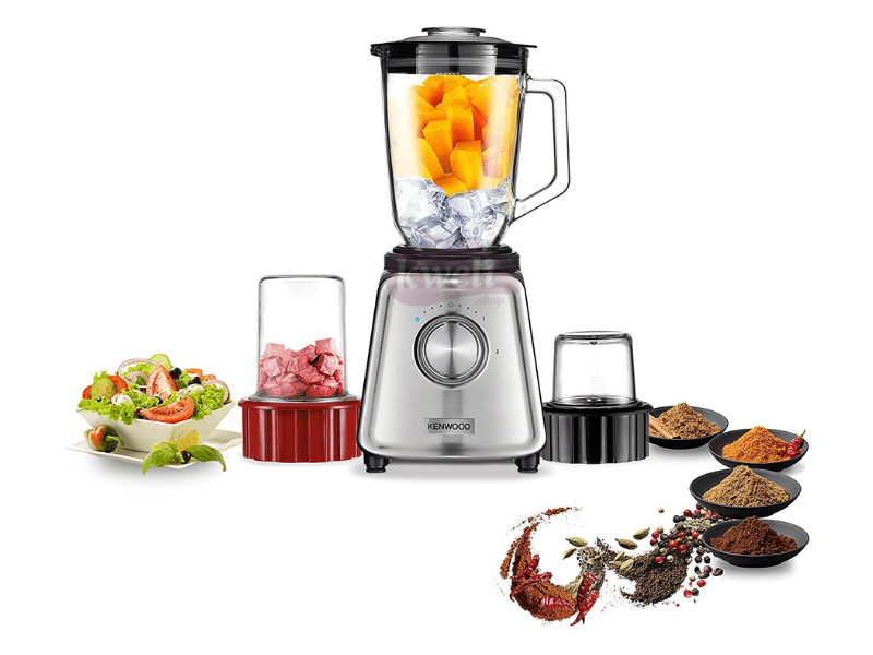 Kenwood Glass Blender with Glass Mill and Glass Meat Mincer 800 watt Smoothie Blender -