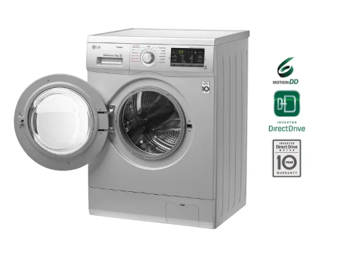 LG 7kg Front Load Washing Machine FH2J3QDNG5P; 1200 rpm, Steam Option, 6 Motion Inverter Direct Drive, Front Load Washing Machines LG 7kg Front Load Washing Machine FH2J3QDNG5P; 1200 rpm, Steam Option, 6 Motion Inverter Direct Drive, Front Load Washing Machines