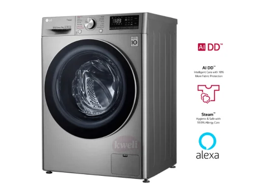 LG 9kg Washing Machine with AI Direct Drive F4R5VYG2P; 1200 rpm, Steam Option, WIFI Control, Add Items Front Load Washing Machines LG 9kg Washing Machine with AI Direct Drive F4R5VYG2P; 1200 rpm, Steam Option, WIFI Control, Add Items Front Load Washing Machines