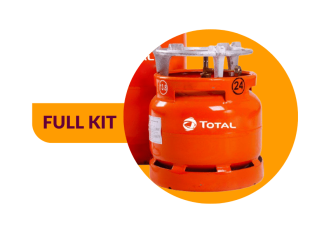 Total Gas 6kg Full Kit; Gas Cylinder, Gas (6kg), Burner, Grill – Ready to Cook LPG Cooking Gas